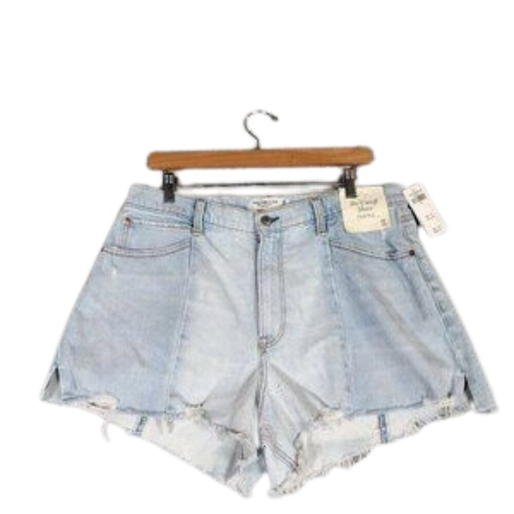 Abercrombie & Fitch The Cutoff Short Women's 32/14 Blue curve Love High-Rise NWT